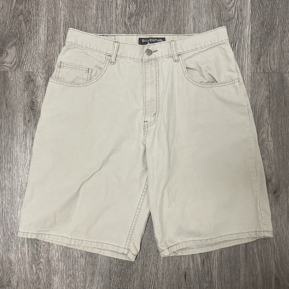 VTG Levi's SilverTab Shorts Men's 32 Gray Loose Fit Denim Baggy 90s 10" Inseam